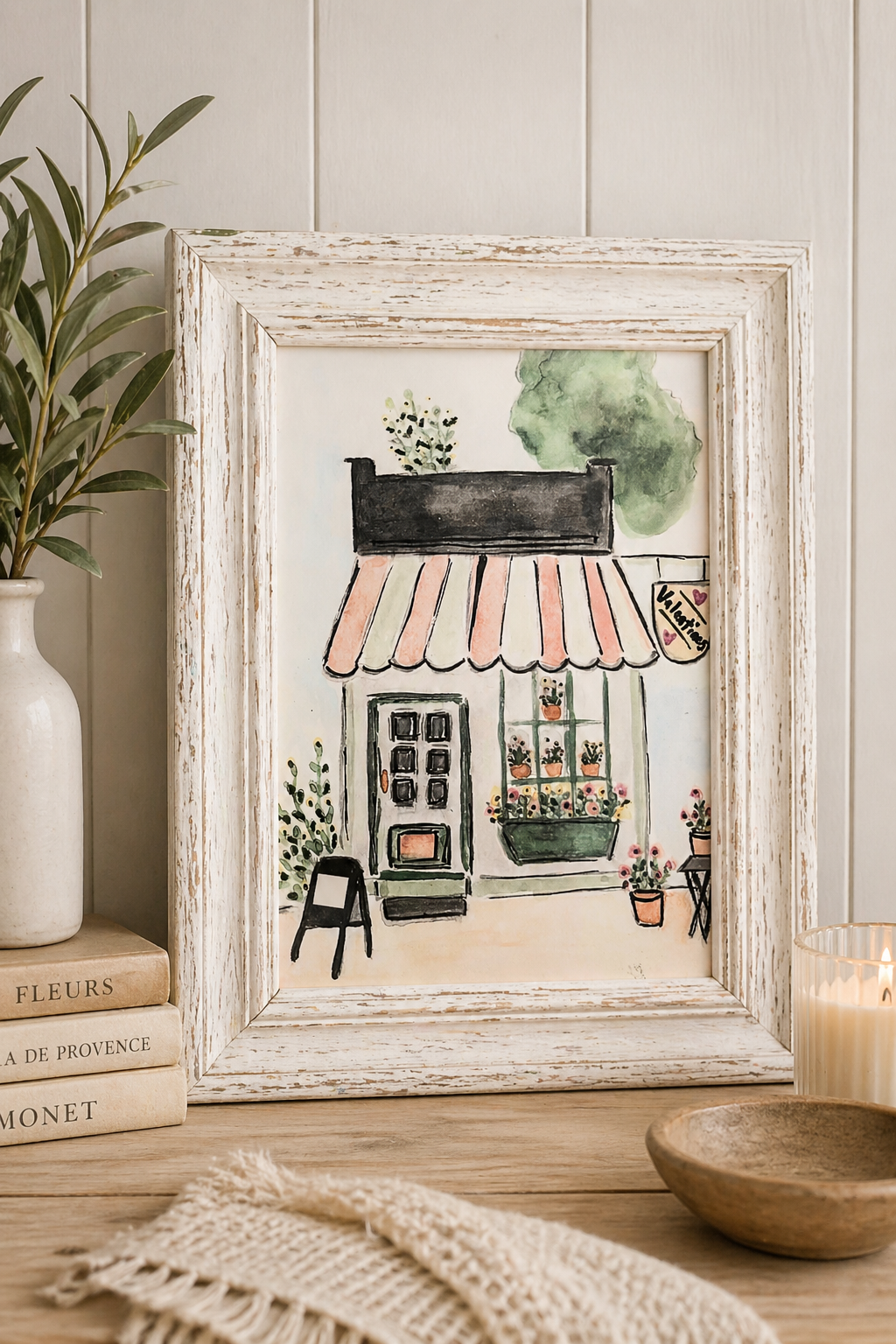 Little Shop Watercolor Art Print