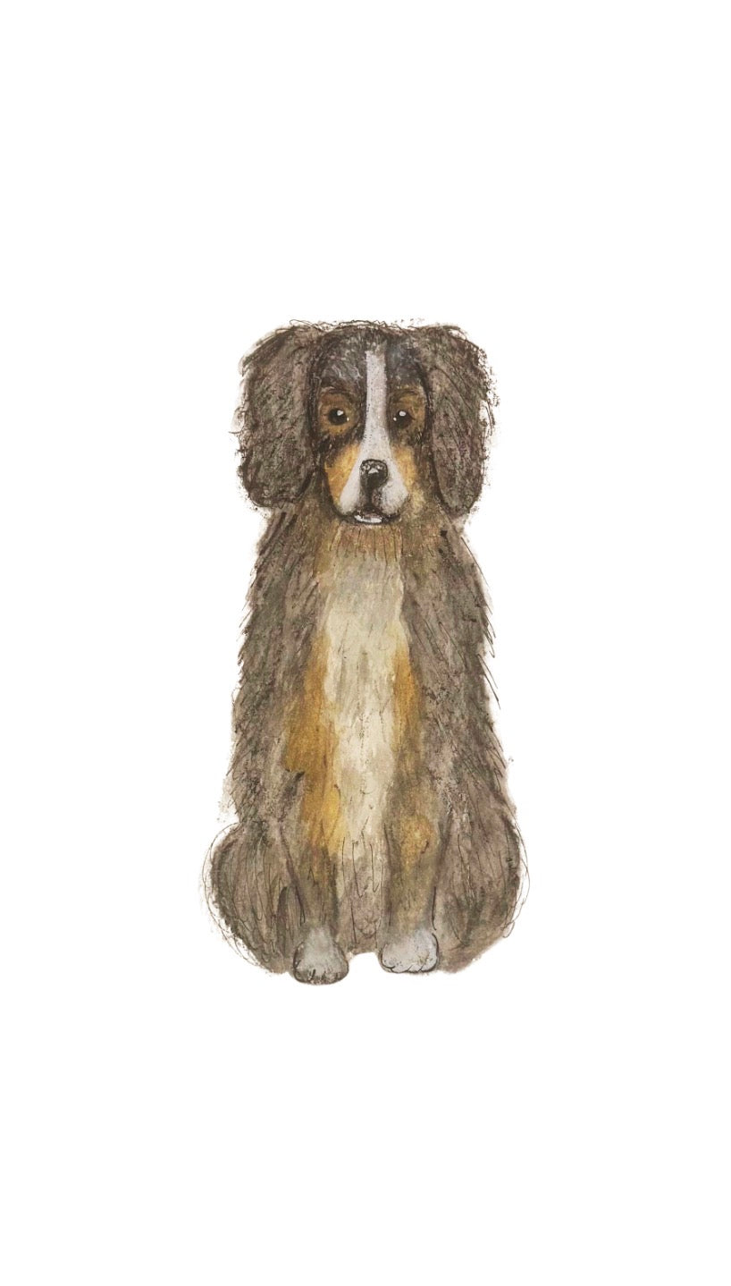 Original Watercolor Bernese Mountain Dog Painting - Dog Painting