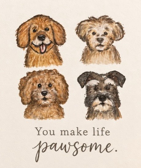 Puppies Watercolor Greeting Card