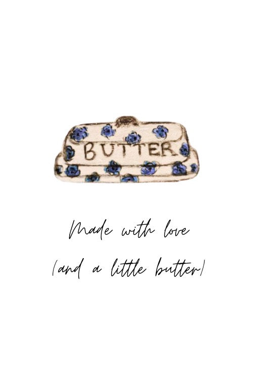 Made with love ( and a little butter ) Watercolor Greeting Card