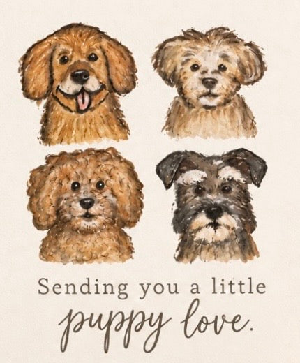 Puppies Watercolor Greeting Card