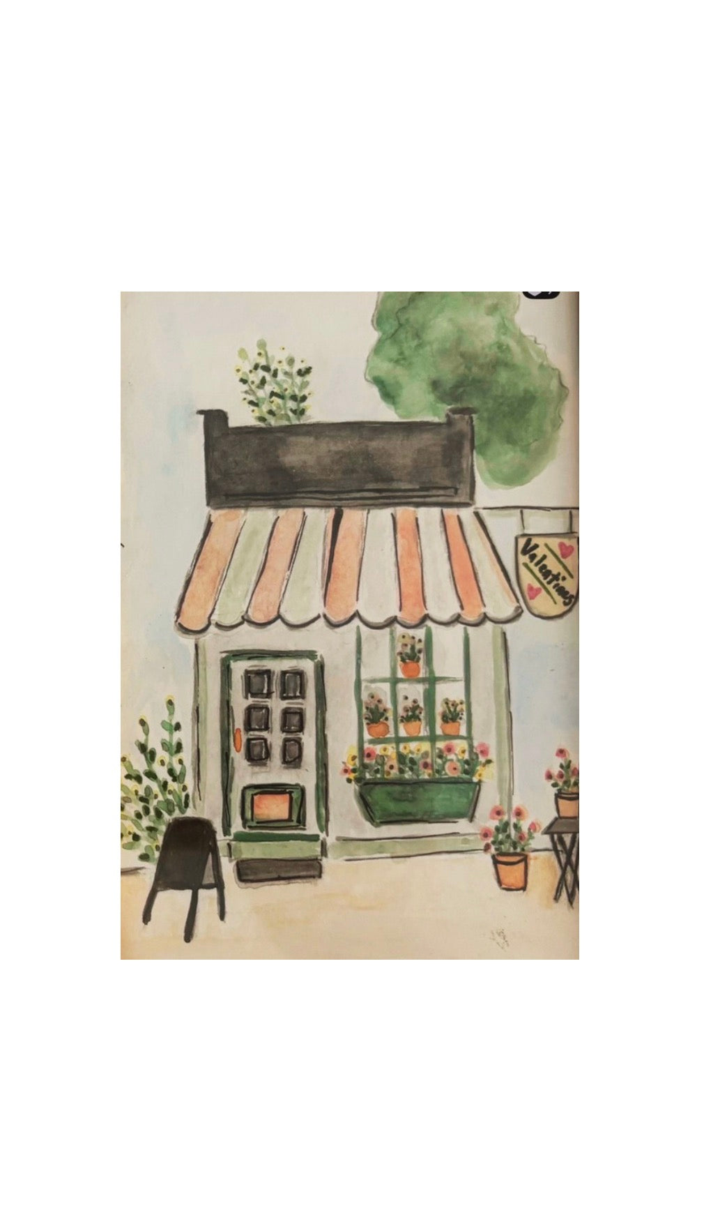 Little Shop Watercolor Art Print