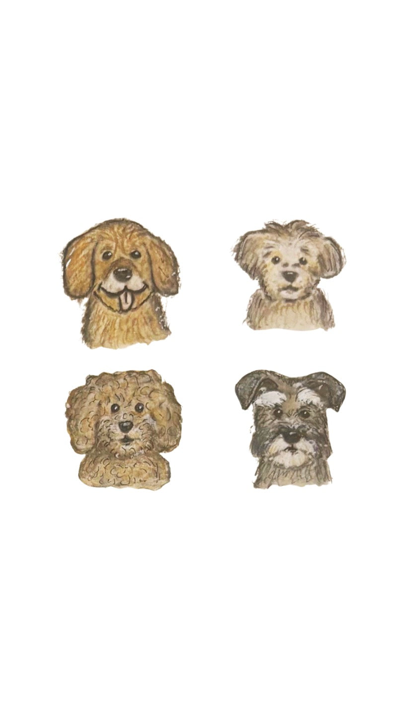Original Watercolor The Good Dog Club Painting - Puppy Painting