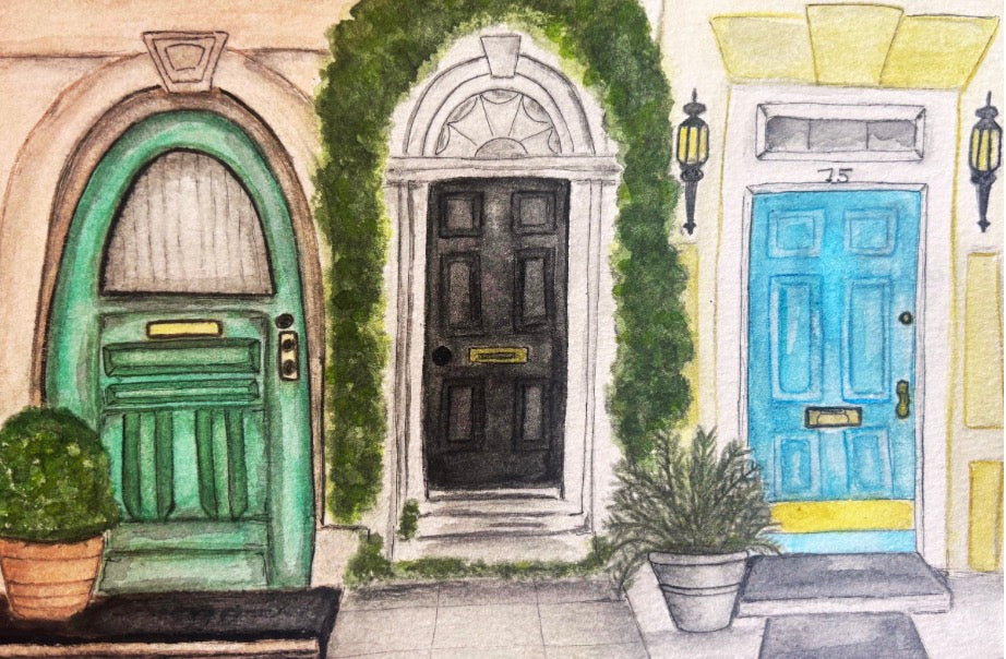 Original Watercolor Doors of Charleston - Charleston, SC - Painting