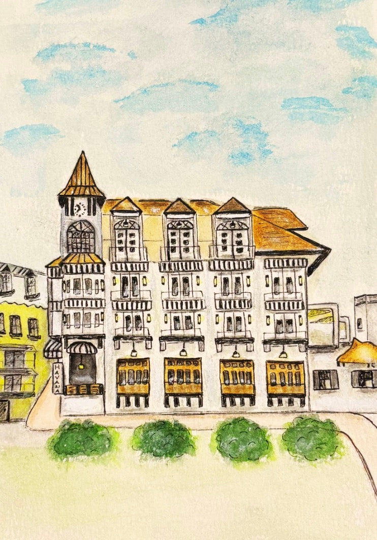 Original Watercolor The Pearl Hotel, Rosemary Beach FL- Painting