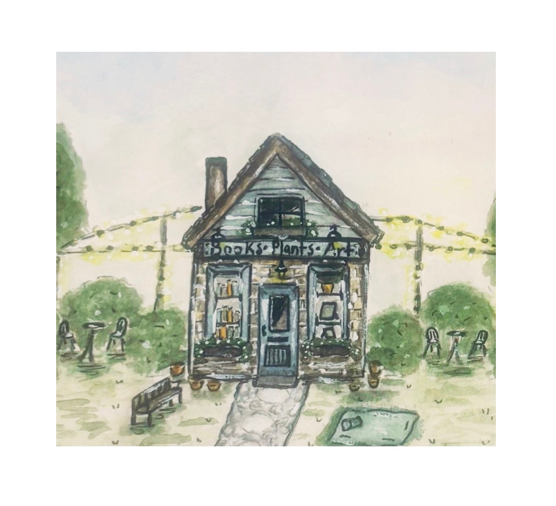 Original Watercolor A Little Place to Wonder Painting - Little Shop Painting
