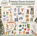 Beginner Watercolor Kit: 5 Painting Themes with Ready-to-Paint Sketches (Digital Download)