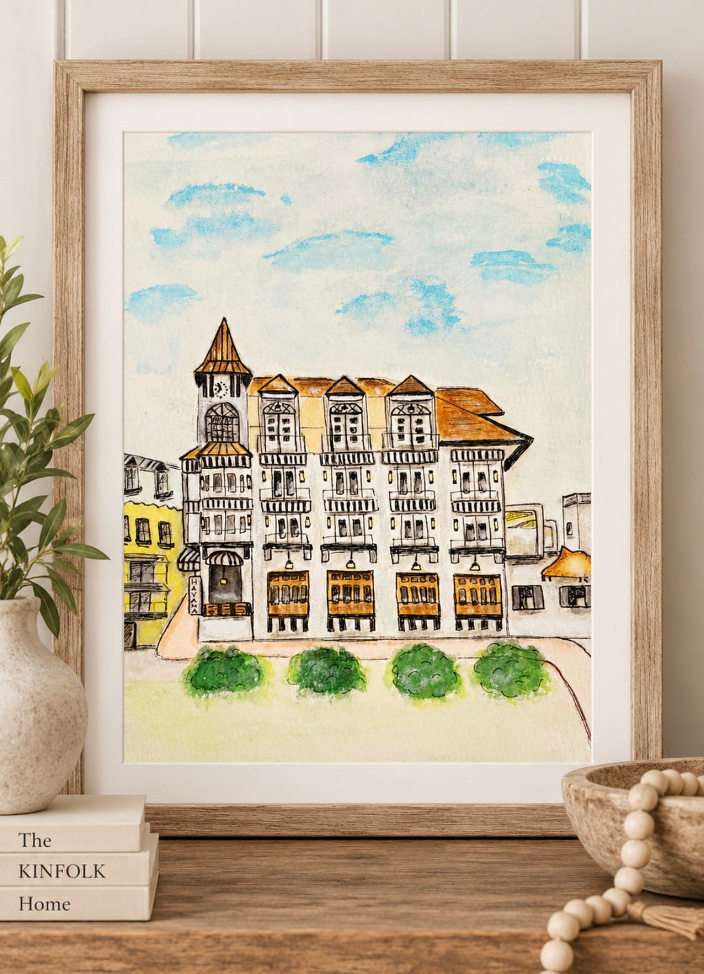 Original Watercolor The Pearl Hotel, Rosemary Beach FL- Painting
