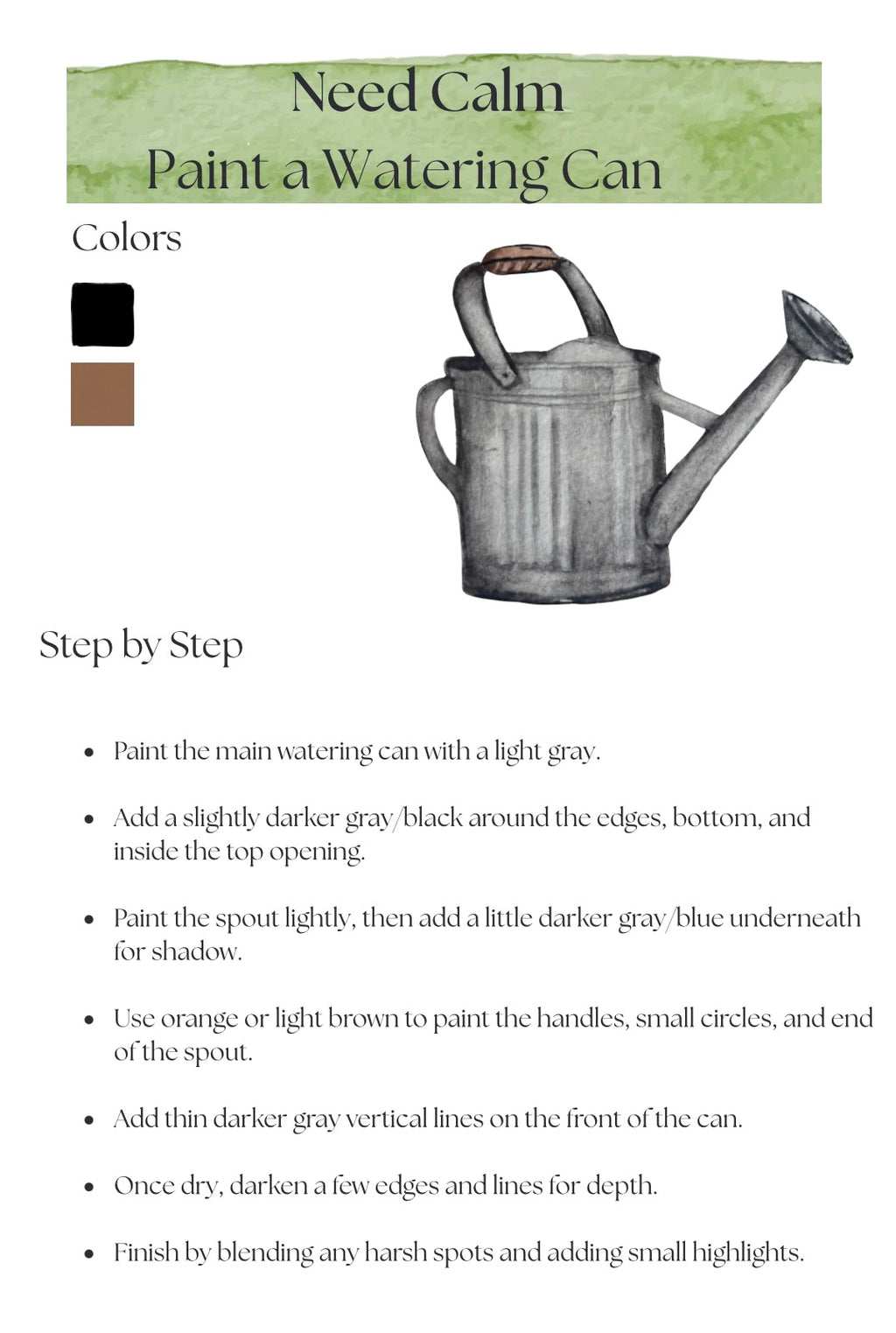 Paint What You Need: A Watercolor Guide to Calm - Watercolor Workbook