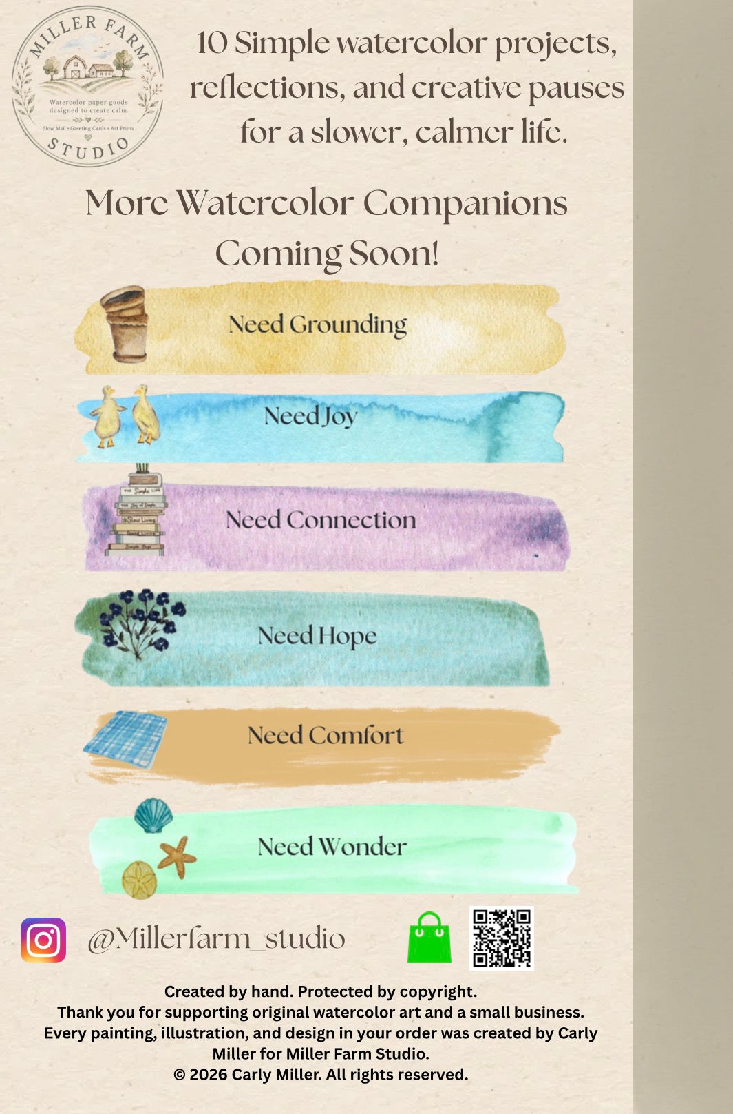 Paint What You Need: A Watercolor Guide to Calm - Watercolor Workbook