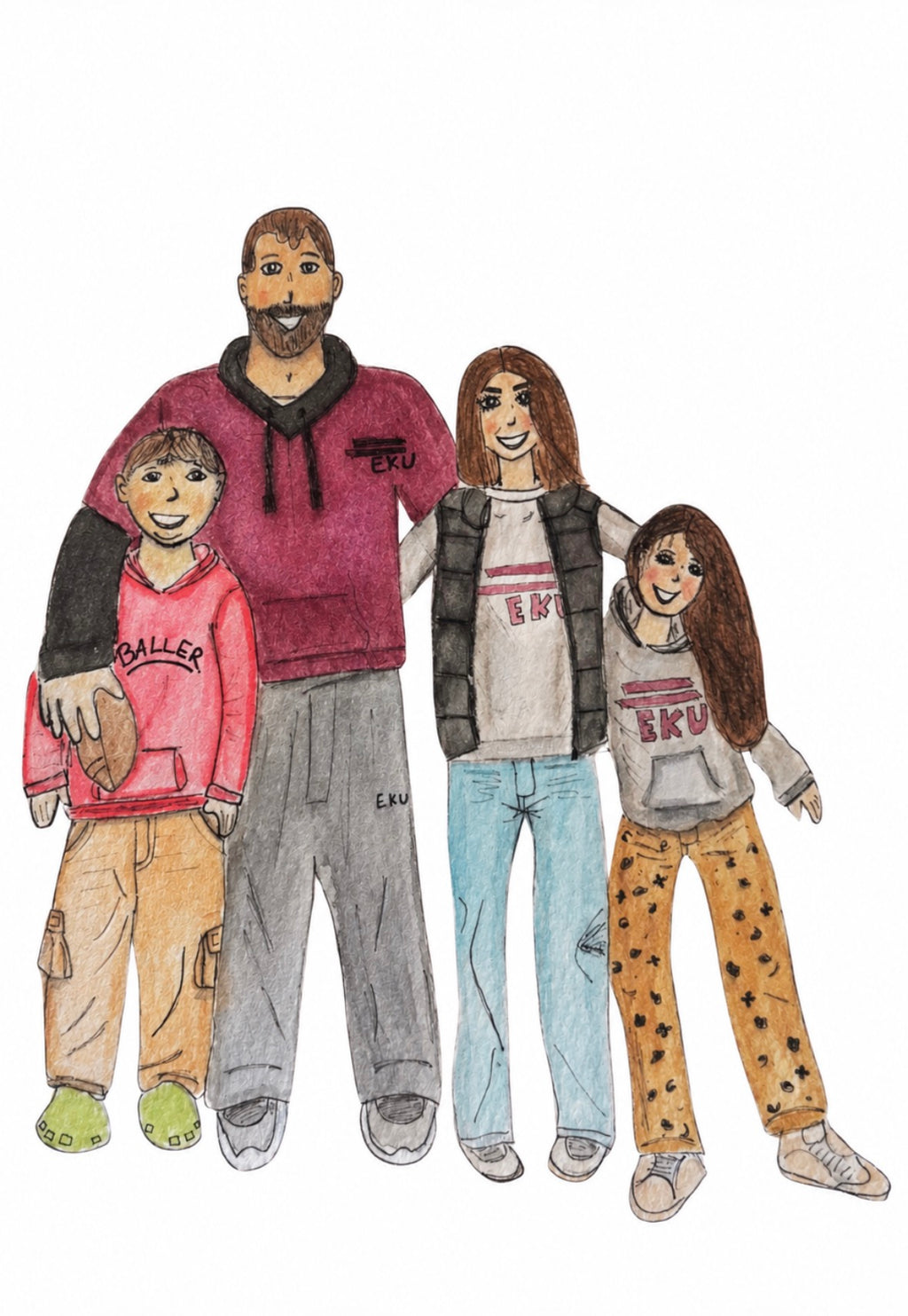 Custom Watercolor Family Portraits