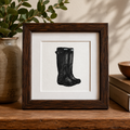 Original Watercolor Black Rain Boots Artwork