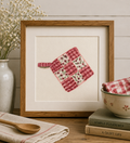 Original Watercolor Quilted Potholder Painting