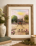 Original Little Blue Cottage Painting
