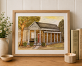 Winter’s Library Watercolor Art Print