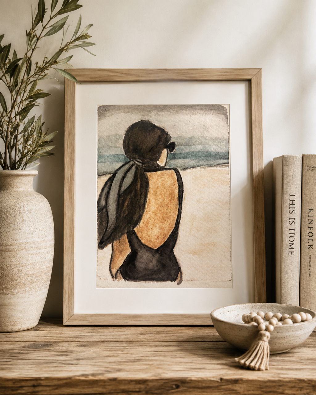 Original Watercolor She is at Peace Painting