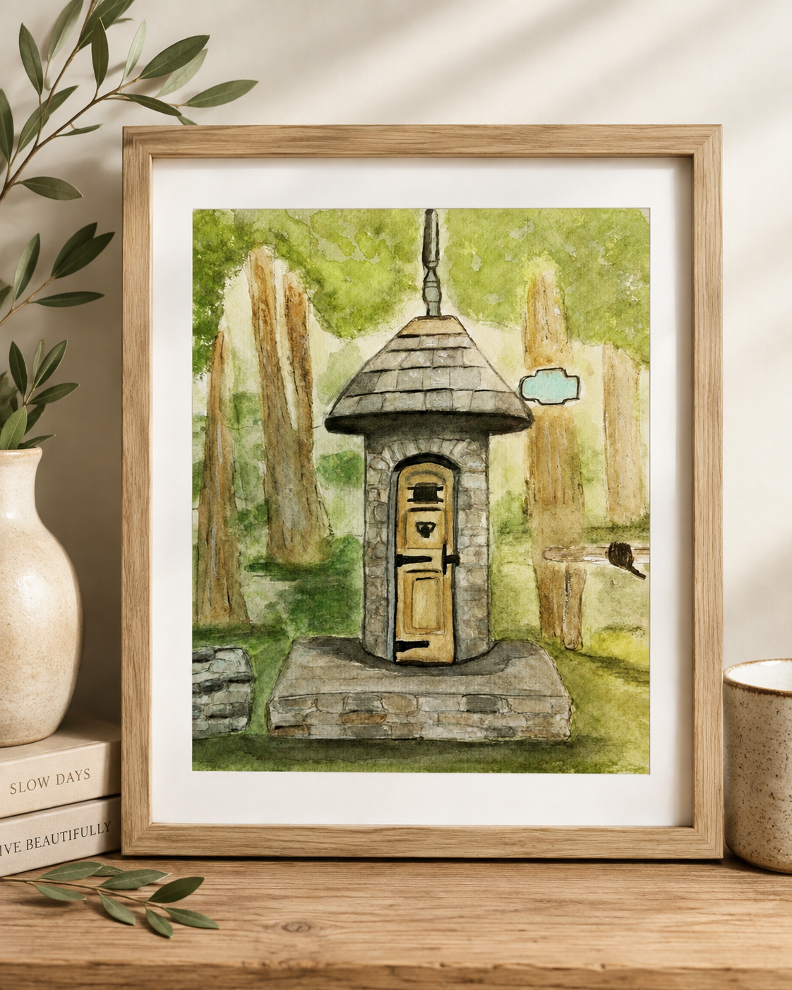 Gnome House Watercolor Print