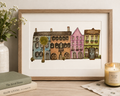 Original Watercolor Rainbow Row Painting