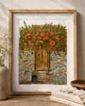Original Watercolor Peru Stone Home Painting