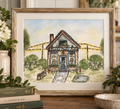Original Watercolor A Little Place to Wonder Painting - Little Shop Painting