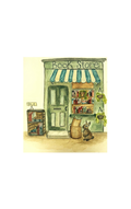 Original Watercolor Cozy Bookstore Painting