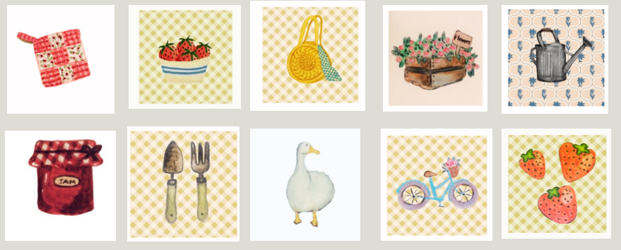 Original Watercolor Mini Cards with Envelopes